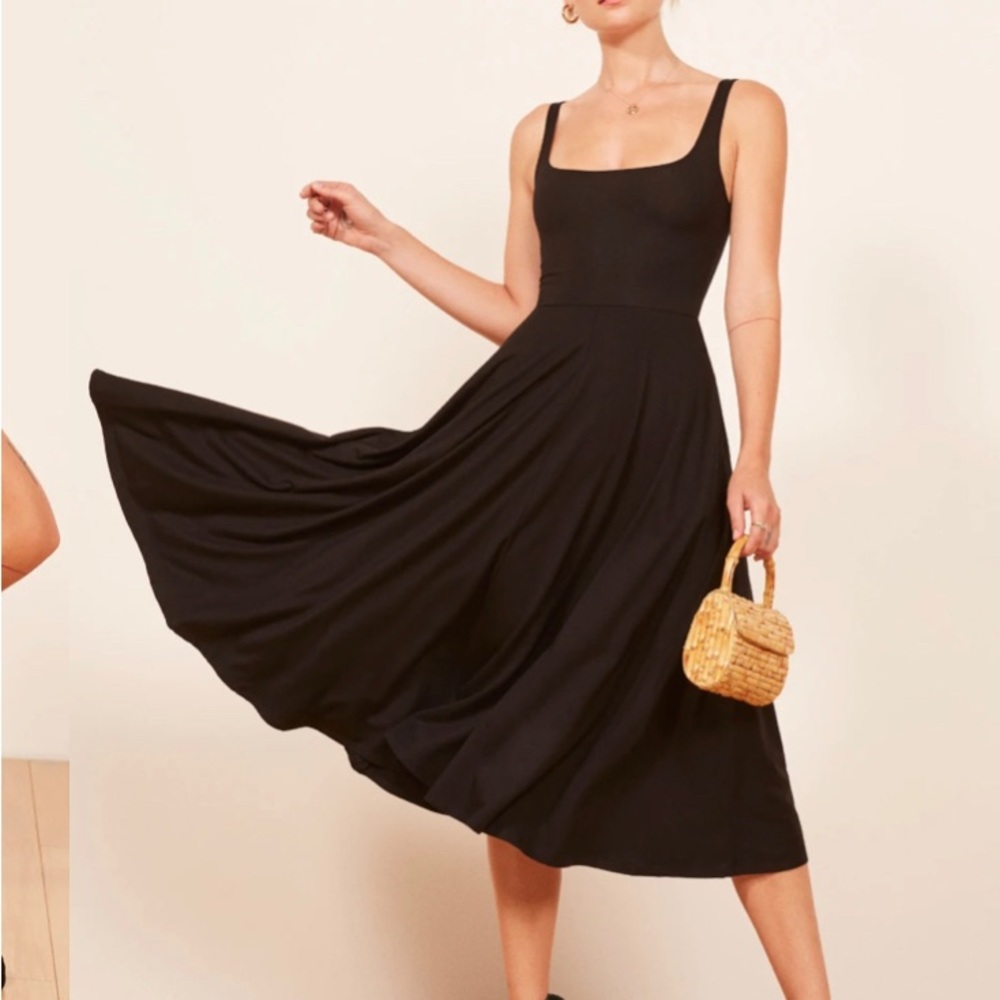 Reformation Rou Dress Black Size L